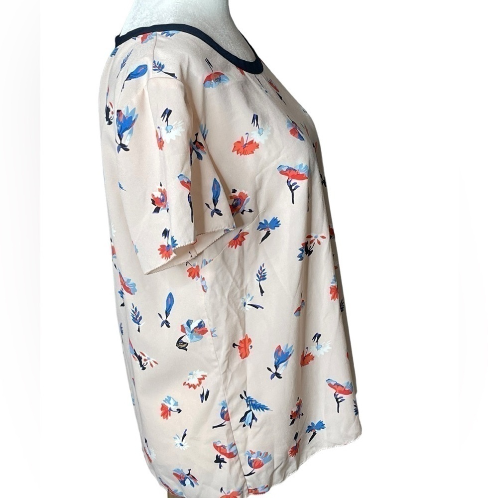 Talbots Floral Career Work Blouse Short Sleeves Size 10 - Picture 3 of 10